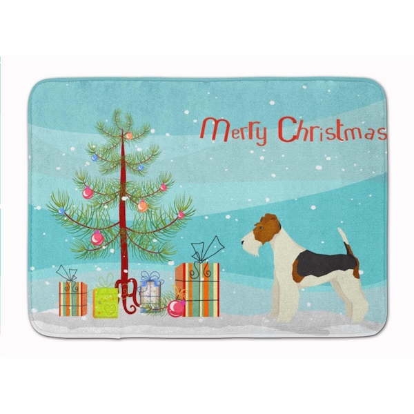 Carolines Treasures Fox Terrier Christmas Tree Machine Washable Memory Foam Mat CK3538RUG - main
